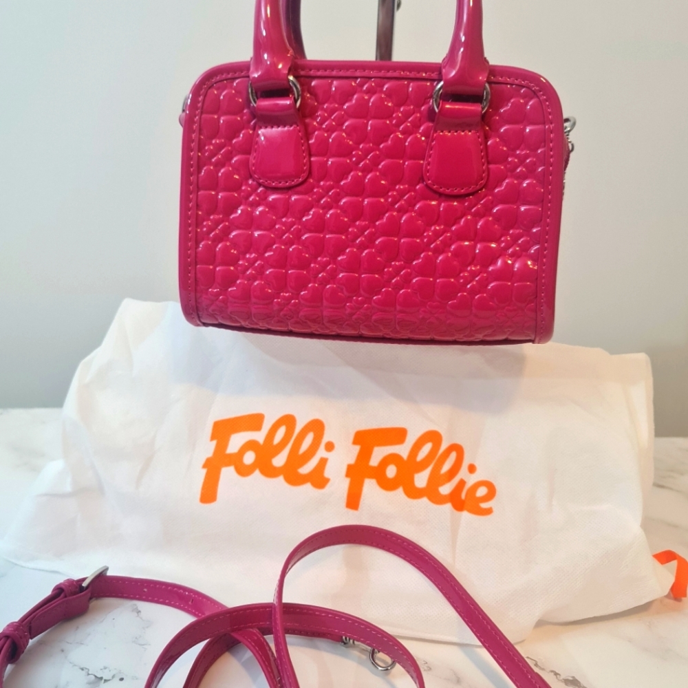 NEW Folli Follie Crossbody Heart❤Textured Bag - Picture 2 of 13